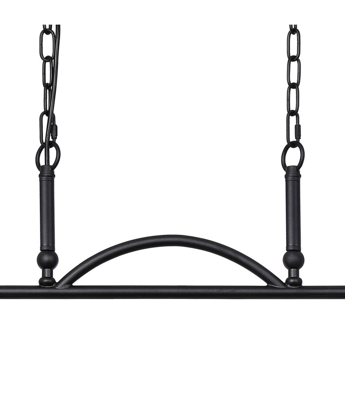 DeRuyter Semi Flush/Pendant Bar 2 Light Adjustable E27 Satin Black/Amber Glass-7