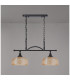 DeRuyter Semi Flush/Pendant Bar 2 Light Adjustable E27 Satin Black/Amber Glass-10
