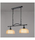 DeRuyter Semi Flush/Pendant Bar 2 Light Adjustable E27 Satin Black/Amber Glass-11