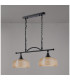 DeRuyter Semi Flush/Pendant Bar 2 Light Adjustable E27 Satin Black/Amber Glass-12
