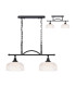 DeRuyter Semi Flush/Pendant Bar 2 Light Adjustable E27 Satin Black/Clear Glass-1