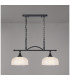 DeRuyter Semi Flush/Pendant Bar 2 Light Adjustable E27 Satin Black/Clear Glass-3