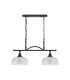 DeRuyter Semi Flush/Pendant Bar 2 Light Adjustable E27 Satin Black/Clear Glass-4