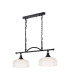 DeRuyter Semi Flush/Pendant Bar 2 Light Adjustable E27 Satin Black/Clear Glass-5