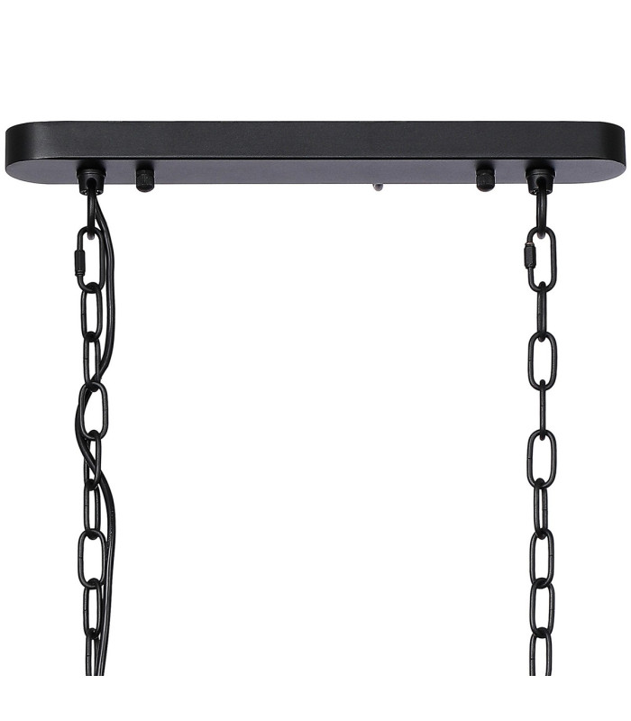 DeRuyter Semi Flush/Pendant Bar 2 Light Adjustable E27 Satin Black/Clear Glass-6