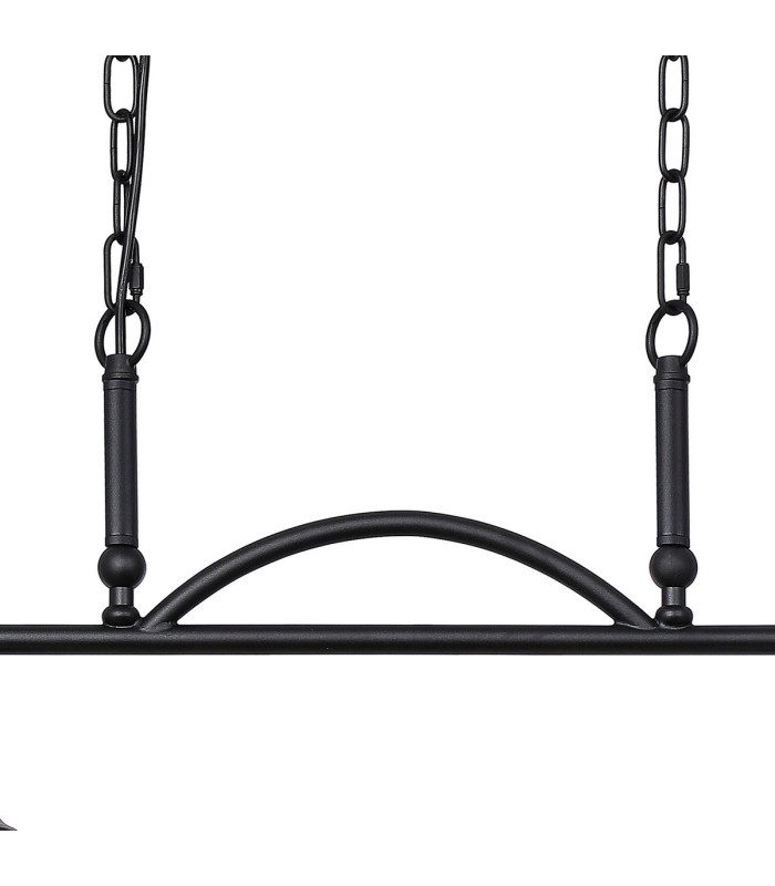 DeRuyter Semi Flush/Pendant Bar 2 Light Adjustable E27 Satin Black/Clear Glass-7
