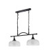 DeRuyter Semi Flush/Pendant Bar 2 Light Adjustable E27 Satin Black/Clear Glass-9