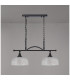 DeRuyter Semi Flush/Pendant Bar 2 Light Adjustable E27 Satin Black/Clear Glass-10