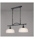 DeRuyter Semi Flush/Pendant Bar 2 Light Adjustable E27 Satin Black/Clear Glass-11