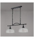 DeRuyter Semi Flush/Pendant Bar 2 Light Adjustable E27 Satin Black/Clear Glass-12