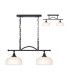 DeRuyter Semi Flush/Pendant Bar 2 Light Adjustable E27 Satin Black/Frosted Glass-1