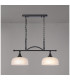 DeRuyter Semi Flush/Pendant Bar 2 Light Adjustable E27 Satin Black/Frosted Glass-3
