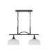 DeRuyter Semi Flush/Pendant Bar 2 Light Adjustable E27 Satin Black/Frosted Glass-5