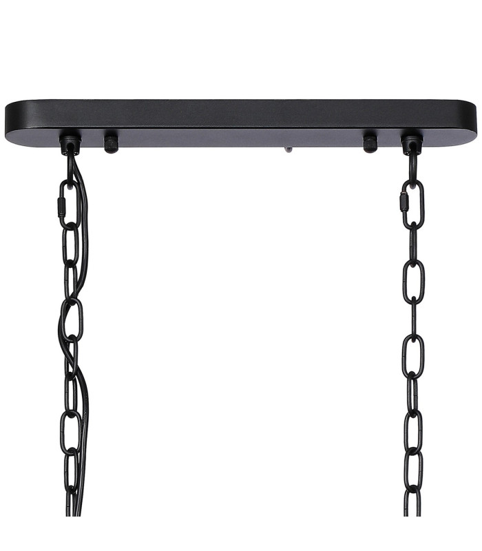 DeRuyter Semi Flush/Pendant Bar 2 Light Adjustable E27 Satin Black/Frosted Glass-7