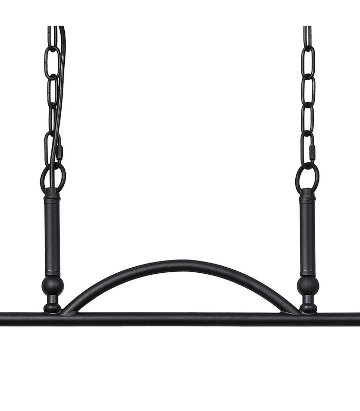 DeRuyter Semi Flush/Pendant Bar 2 Light Adjustable E27 Satin Black/Frosted Glass-8