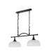DeRuyter Semi Flush/Pendant Bar 2 Light Adjustable E27 Satin Black/Frosted Glass-10