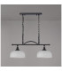 DeRuyter Semi Flush/Pendant Bar 2 Light Adjustable E27 Satin Black/Frosted Glass-11