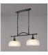 DeRuyter Semi Flush/Pendant Bar 2 Light Adjustable E27 Satin Black/Frosted Glass-12