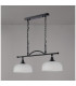 DeRuyter Semi Flush/Pendant Bar 2 Light Adjustable E27 Satin Black/Frosted Glass-13