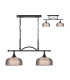 DeRuyter Semi Flush/Pendant Bar 2 Light Adjustable E27 Satin Black/Smoke Glass-1