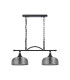 DeRuyter Semi Flush/Pendant Bar 2 Light Adjustable E27 Satin Black/Smoke Glass-4
