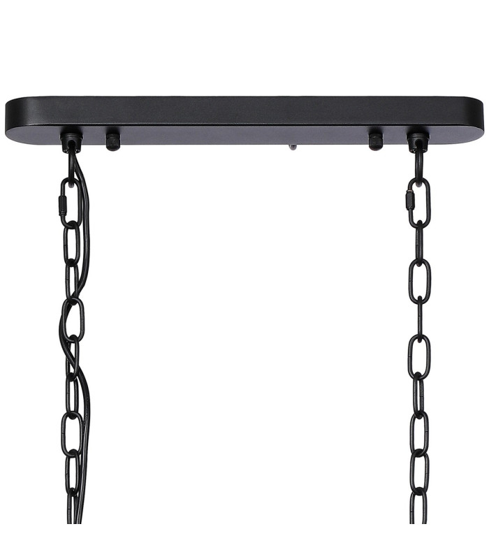 DeRuyter Semi Flush/Pendant Bar 2 Light Adjustable E27 Satin Black/Smoke Glass-6