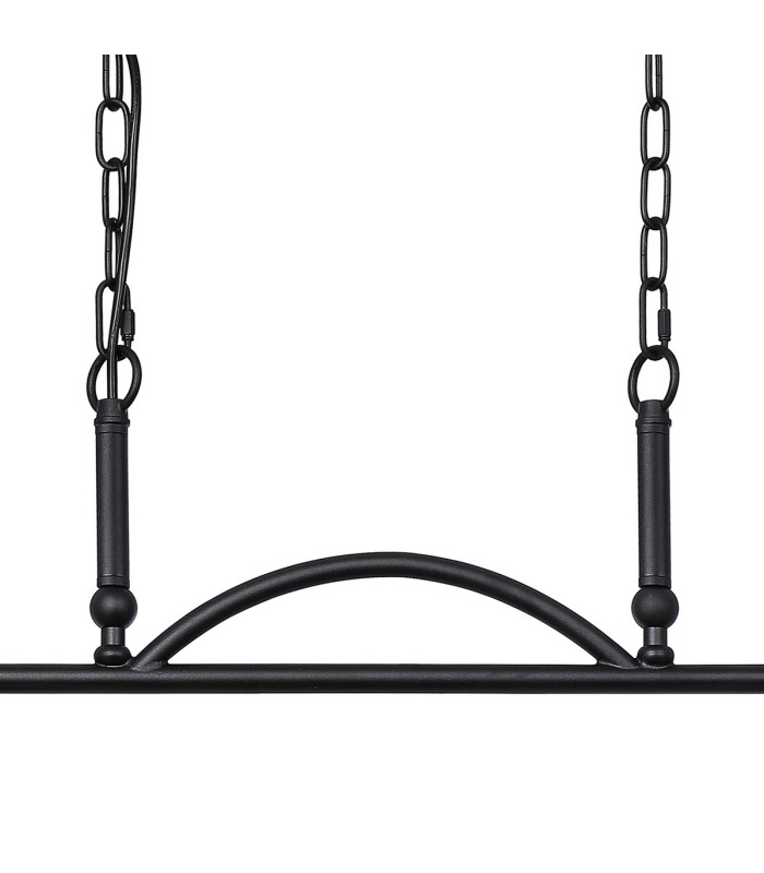 DeRuyter Semi Flush/Pendant Bar 2 Light Adjustable E27 Satin Black/Smoke Glass-7