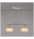 DeRuyter Semi Flush/Pendant Bar 2 Light Adjustable E27 Satin Nickel/Amber Glass-3