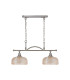 DeRuyter Semi Flush/Pendant Bar 2 Light Adjustable E27 Satin Nickel/Amber Glass-4