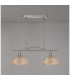 DeRuyter Semi Flush/Pendant Bar 2 Light Adjustable E27 Satin Nickel/Amber Glass-8