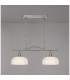 DeRuyter Semi Flush/Pendant Bar 2 Light Adjustable E27 Satin Nickel/Clear Glass-3
