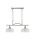 DeRuyter Semi Flush/Pendant Bar 2 Light Adjustable E27 Satin Nickel/Clear Glass-4