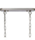 DeRuyter Semi Flush/Pendant Bar 2 Light Adjustable E27 Satin Nickel/Clear Glass-5