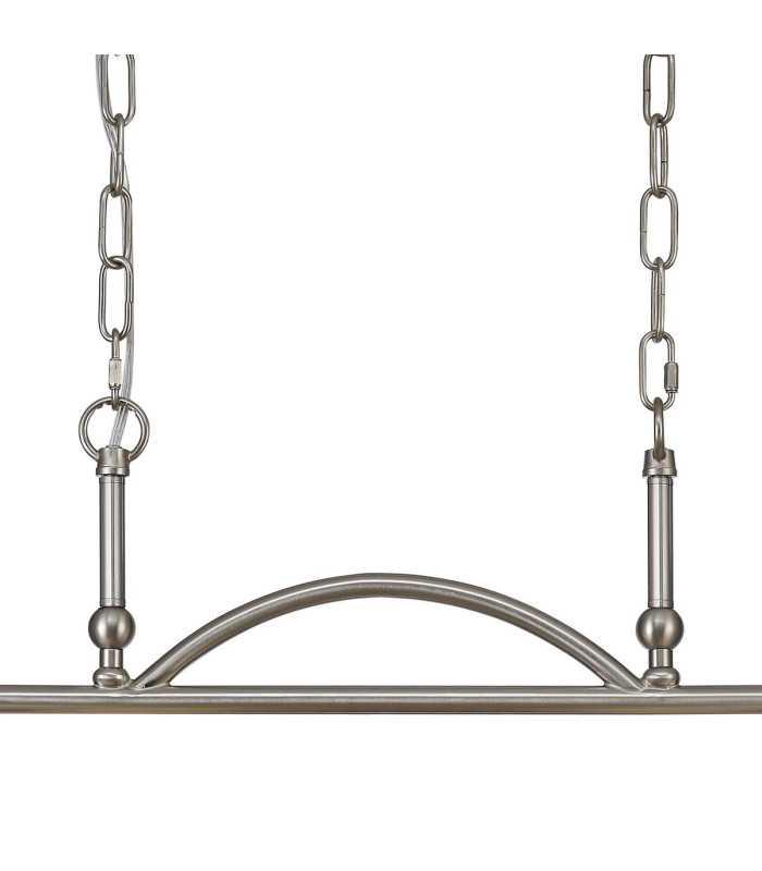 DeRuyter Semi Flush/Pendant Bar 2 Light Adjustable E27 Satin Nickel/Clear Glass-7