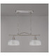 DeRuyter Semi Flush/Pendant Bar 2 Light Adjustable E27 Satin Nickel/Clear Glass-8