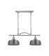 DeRuyter Semi Flush/Pendant Bar 2 Light Adjustable E27 Satin Nickel/Smoke Glass-4