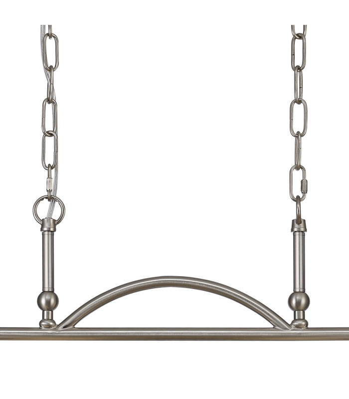 DeRuyter Semi Flush/Pendant Bar 2 Light Adjustable E27 Satin Nickel/Smoke Glass-7