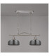 DeRuyter Semi Flush/Pendant Bar 2 Light Adjustable E27 Satin Nickel/Smoke Glass-8