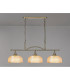 DeRuyter Semi Flush/Pendant Bar 3 Light Adjustable E27 Antique Brass/Amber Glass-3