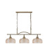 DeRuyter Semi Flush/Pendant Bar 3 Light Adjustable E27 Antique Brass/Amber Glass-4