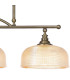 DeRuyter Semi Flush/Pendant Bar 3 Light Adjustable E27 Antique Brass/Amber Glass-7