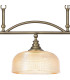 DeRuyter Semi Flush/Pendant Bar 3 Light Adjustable E27 Antique Brass/Amber Glass-8