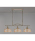 DeRuyter Semi Flush/Pendant Bar 3 Light Adjustable E27 Antique Brass/Amber Glass-10