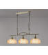 DeRuyter Semi Flush/Pendant Bar 3 Light Adjustable E27 Antique Brass/Amber Glass-11
