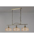 DeRuyter Semi Flush/Pendant Bar 3 Light Adjustable E27 Antique Brass/Amber Glass-12