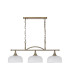 DeRuyter Semi Flush/Pendant Bar 3 Light Adjustable E27 Antique Brass/Frosted Glass-4
