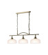 DeRuyter Semi Flush/Pendant Bar 3 Light Adjustable E27 Antique Brass/Frosted Glass-5