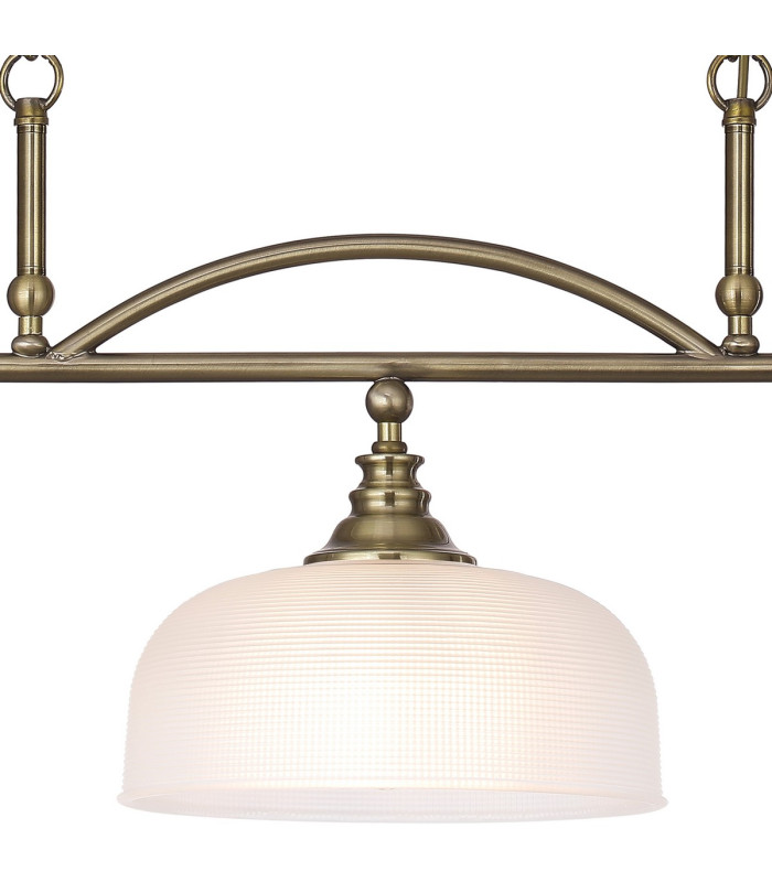 DeRuyter Semi Flush/Pendant Bar 3 Light Adjustable E27 Antique Brass/Frosted Glass-8