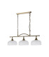 DeRuyter Semi Flush/Pendant Bar 3 Light Adjustable E27 Antique Brass/Frosted Glass-9
