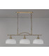 DeRuyter Semi Flush/Pendant Bar 3 Light Adjustable E27 Antique Brass/Frosted Glass-10